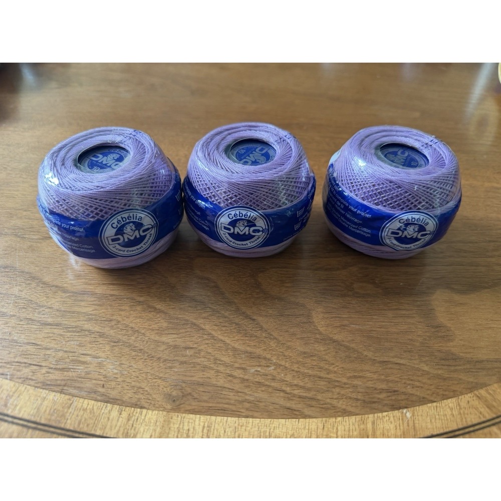 DMC CEBELIA COTTON 50G COLOR 210 SIZE 10 Lot 3 Lavender